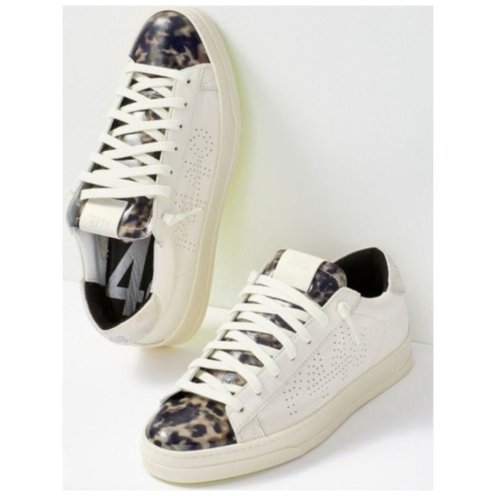 P448 Jack Turtle Sneakers Casual Womens EU37 M US 6.5-7 Leather Faux Fur Lace Up - Picture 1 of 14